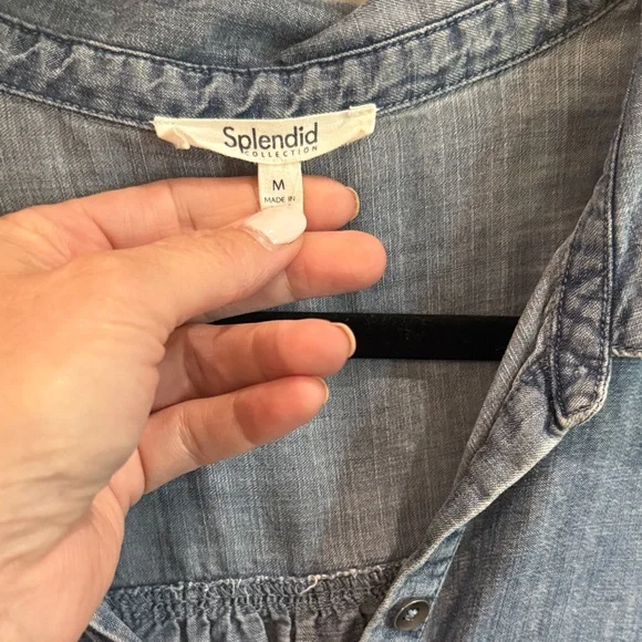 Splendid Light Blue Denim Shirt - Picture 2 of 4